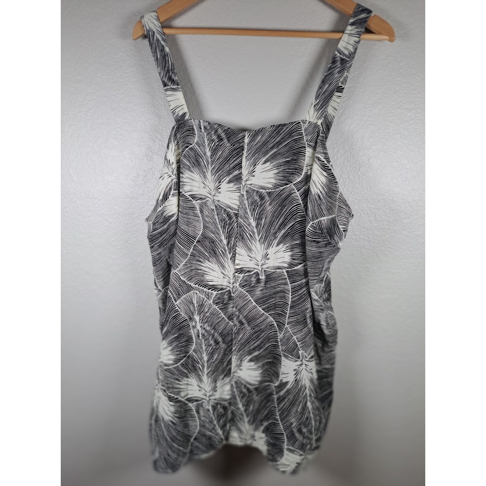 A.N.A. A New Approach Womens 1X Black White Tropical Leaf Print Camisole Top